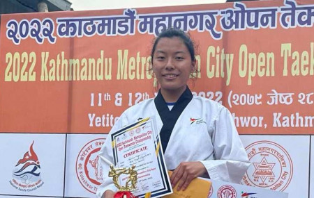 काठमाडौं महानगर खुला तेक्वान्दोको पुम्सेमा उत्कृष्ट घोषित मोनिका मगर